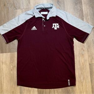 adidas Maroon and Light Gray Polo with Texas A&M Logo